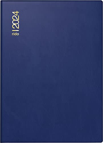 rido/idé Tageskalender Modell Technik II 2024 1 Seite = 2 Tage Blattgröße 10 x 14 cm dunkelblau von rido/idé