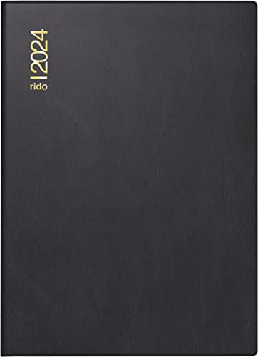 rido/idé Tageskalender Modell Technik II 2024 1 Seite = 2 Tage Blattgröße 10 x 14 cm schwarz von rido/idé