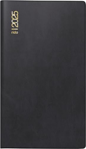 rido/idé Taschenkalender Modell Miniplaner d 15 (2025), 2 Seiten = 1 Monat, A6, Kunststoff-Einband, schwarz von rido/idé