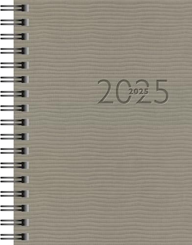 rido/idé Taschenkalender Modell perfect/Technik I (2025), 2 Seiten = 1 Woche, A6, 160 Seiten, Kunstleder-Einband Tejo, grau von rido/idé
