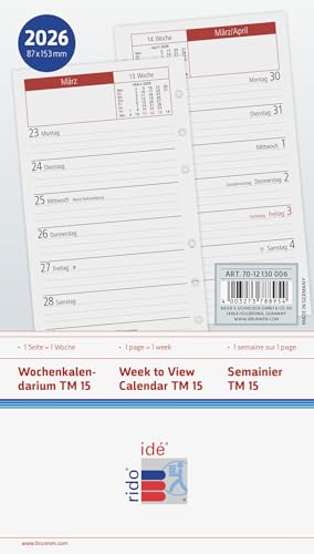 rido/idé Wochen-Ersatzkalendarium Mod. TM 15 2026 | 87×153 mm rido/idé Wochen-Ersatzkalendarium Mod. TM 15 2026 | 87×153 mm von rido/idé