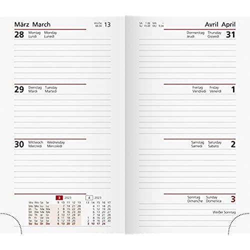 rido/idé Wochen-Ersatzkalendarium Modell Taschenplaner int. 2023 Blattgröße 8,7 x 15,3 cm weiß von rido/idé