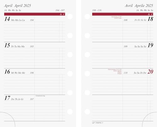 rido/idé Wochenkalendarium Timing 3 (2025), 2 Seiten = 1 Woche, A7, 128 Seiten von rido/idé