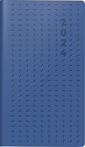 rido/idé Wochenkalender „Flow “ Modell Taschenplaner int. 2024 2 Seiten = 1 Woche Blattgröße 8,7 x 15,3 cm blau von rido/idé