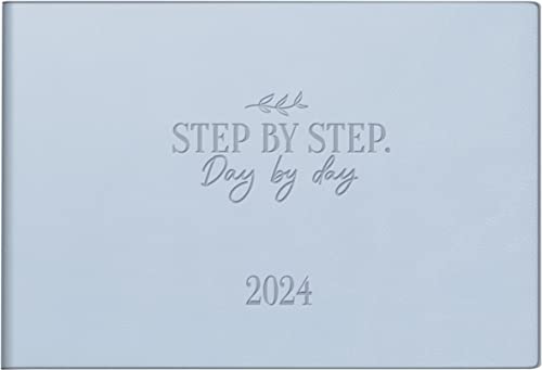 rido/idé Wochenkalender „Step by Step“ Modell Septimus 2024 2 Seiten = 1 Woche quer Blattgröße 15,2 x 10,2 cm eisblau von rido/idé