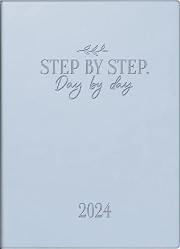 rido/idé Wochenkalender „Step by Step“ Modell Technik S 2024 2 Seiten = 1 Woche Blattgröße 10 x 14 cm eisblau von rido/idé