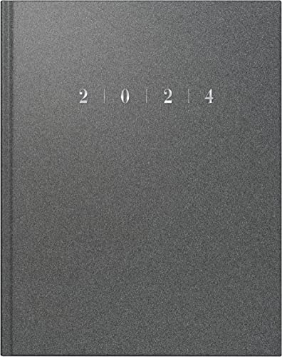 rido/idé Wochenkalender Modell Managerkalender TM 2024 2 Seiten = 1 Woche Blattgröße 20,5 x 26 cm grau von rido/idé