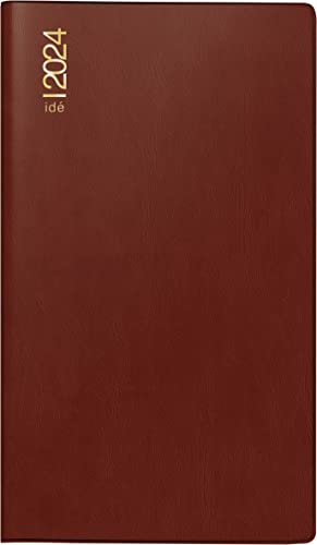 rido/idé Wochenkalender Modell TM 17/contacter 2024 2 Seiten = 1 Woche quer Blattgröße 8,7 x 15,3 cm bordeaux von rido/idé