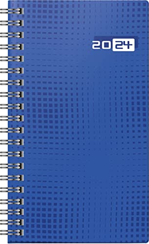rido/idé Wochenkalender Modell Taschenplaner int. 2024 2 Seiten = 1 Woche Blattgröße 8,7 x 15,3 cm blau von rido/idé