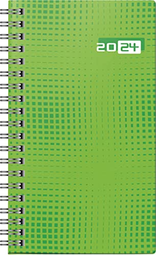 rido/idé Wochenkalender Modell Taschenplaner int. 2024 2 Seiten = 1 Woche Blattgröße 8,7 x 15,3 cm grün von rido/idé