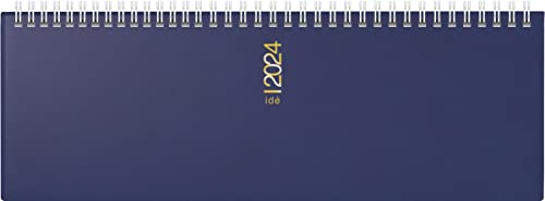 rido/idé Wochenkalender Modell ac-Wochenquerterminer 2024 2 Seiten = 1 Woche Blattgröße 30,7 x 10,5 cm blau von rido/idé