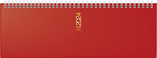 rido/idé Wochenkalender Modell ac-Wochenquerterminer 2024 2 Seiten = 1 Woche Blattgröße 30,7 x 10,5 cm rot von rido/idé