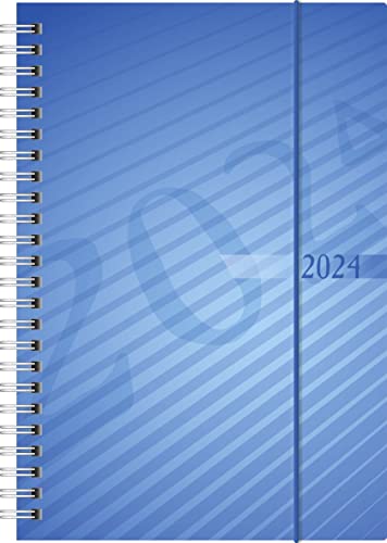 rido/idé Wochenkalender Modell futura 2 2024 2 Seiten = 1 Woche Blattgröße 14,8 x 20,8 cm blau von rido/idé