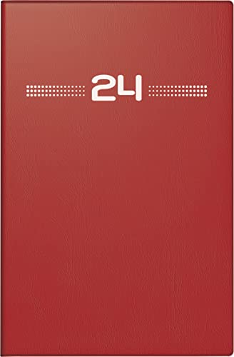 rido/idé Wochenkalender Modell partner/Industrie I 2024 2 Seiten = 1 Woche Blattgröße 7,2 x 11,2 cm rot von rido/idé