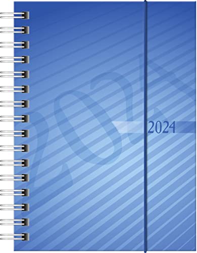 rido/idé Wochenkalender Modell perfect/Technik I 2024 2 Seiten = 1 Woche Blattgröße 10 x 14 cm blau von rido/idé