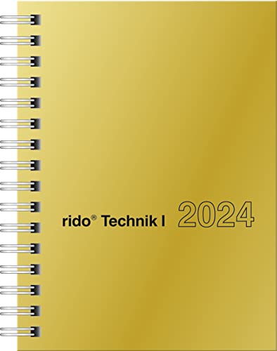 rido/idé Wochenkalender Modell perfect/Technik I 2024 2 Seiten = 1 Woche Blattgröße 10 x 14 cm goldfarben von rido/idé