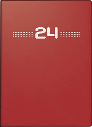 rido/idé Wochenkalender Modell perfect/Technik I 2024 2 Seiten = 1 Woche Blattgröße 10 x 14 cm rot von rido/idé