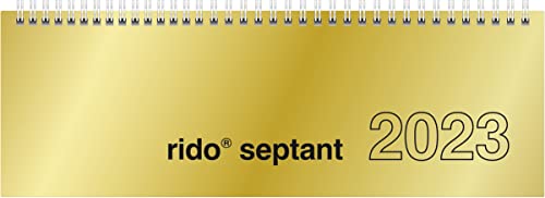 rido/idé Wochenkalender Modell septant 2023 Blattgröße 30,5 x 10,5 cm goldfarben von rido/idé
