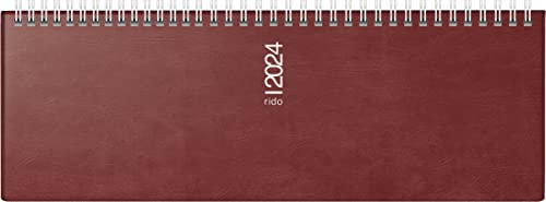 rido/idé Wochenkalender Modell septant 2024 2 Seiten = 1 Woche Blattgröße 30,5 x 10,5 cm bordeaux von rido/idé