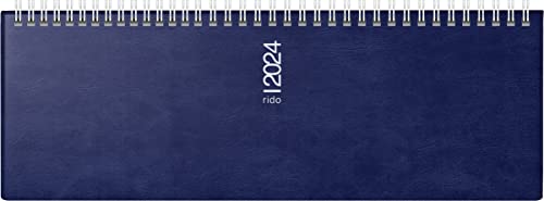 rido/idé Wochenkalender Modell septant 2024 2 Seiten = 1 Woche Blattgröße 30,5 x 10,5 cm dunkelblau von rido/idé