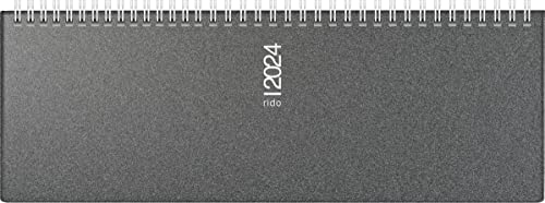 rido/idé Wochenkalender Modell septant 2024 2 Seiten = 1 Woche Blattgröße 30,5 x 10,5 cm grau von rido/idé