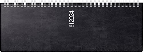 rido/idé Wochenkalender Modell septant 2024 2 Seiten = 1 Woche Blattgröße 30,5 x 10,5 cm schwarz von rido/idé