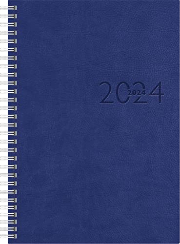 rido/idé Wochenkalender Modell studioplan int. 2024 2 Seiten = 1 Woche Blattgröße 16,8 x 24 cm blau von rido/idé