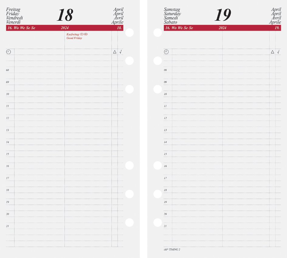 rido idé Kalender-Einlage , Tageskalendarium,  2024 von rido idé