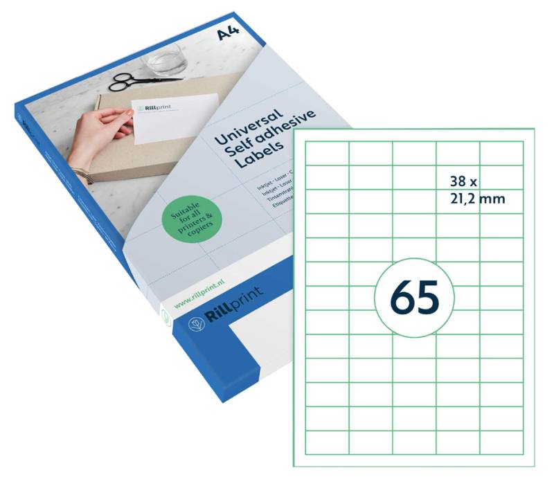 rillprint Universal-Etiketten, 70 x 42,4 mm, transparent von rillprint