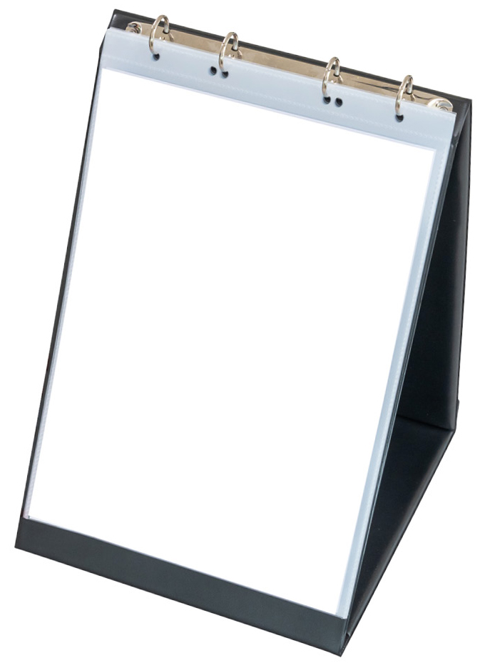 rillstab Tisch-Flipchart, A4 hoch, schwarz, inkl. 10 Hüllen von rillstab