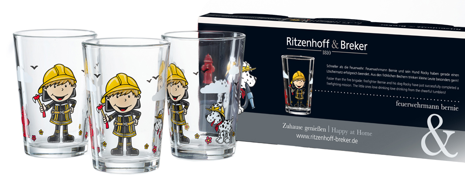 Ritzenhoff & Breker Trinkglas FEUERWEHRMANN BERNIE, 3er Set von ritzenhoff & breker