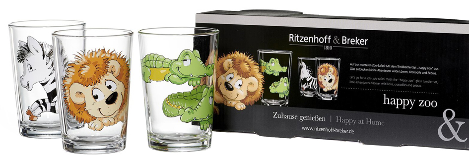 Ritzenhoff & Breker Trinkglas HAPPY ZOO, 3er Set von ritzenhoff & breker