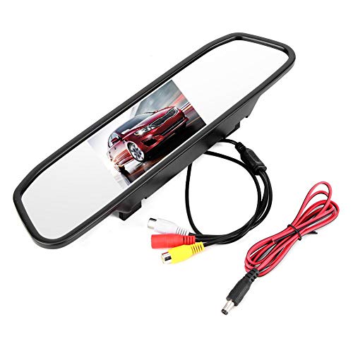 Rückspiegelmonitor, 4,3-Zoll-Auto-Monitor Rückfahrmonitor HD TFT-LCD-Bildschirm 2 Kanäle Videoeingang von riuty