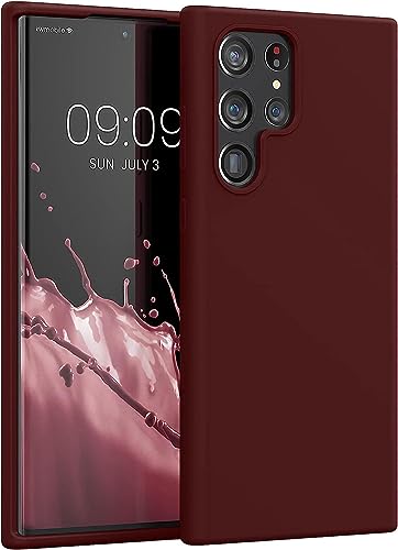 robashi Hülle kompatibel mit Samsung Galaxy S22 Ultra Hülle Dünn Silikon Handyhülle Weiche Oberfläche Bordeaux Lila von robashi