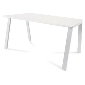 rocada BLANCA höhenverstellbarer Schreibtisch weiß/weiß rechteckig, 4-Fuß-Gestell weiß 140,0 x 80,0 cm von rocada