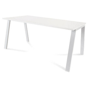 rocada BLANCA höhenverstellbarer Schreibtisch weiß/weiß rechteckig, 4-Fuß-Gestell weiß 160,0 x 80,0 cm von rocada