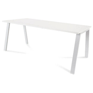 rocada BLANCA höhenverstellbarer Schreibtisch weiß/weiß rechteckig, 4-Fuß-Gestell weiß 180,0 x 80,0 cm von rocada