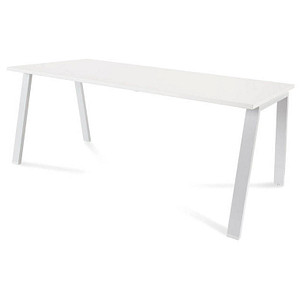 rocada BLANCA Schreibtisch weiß/weiß rechteckig, 4-Fuß-Gestell weiß 180,0 x 80,0 cm von rocada