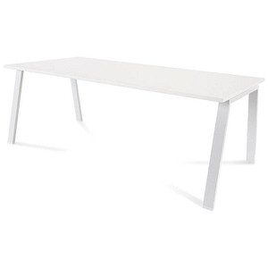 rocada BLANCA höhenverstellbarer Schreibtisch weiß/weiß rechteckig, 4-Fuß-Gestell weiß 200,0 x 100,0 cm von rocada