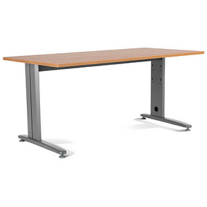 rocada METAL Schreibtisch eiche rechteckig, T-Fuß-Gestell grau 180,0 x 80,0 cm von rocada