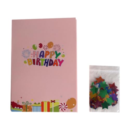 rockible Geburtstagskarte mit Star Confetti Romantic Party Liefert Geburtstagskarte Begrüßungskarte für Mädchen Ehemann Frauen Mama Vater von rockible