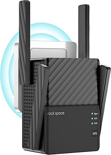 WLAN Repeater, Rockspace WiFi-Verstärker AC2100, WiFi Extender für bis zu 120㎡, leistungsstarker WiFi-Repeater mit einem Ethernet-Port, kompatibel mit Allen Internet-Boxen von rockspace