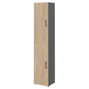 röhr Aktenschrank direct.office, 859H631000 hickory, anthrazit 5 Fachböden 40,0 x 33,5 x 212,5 cm von röhr