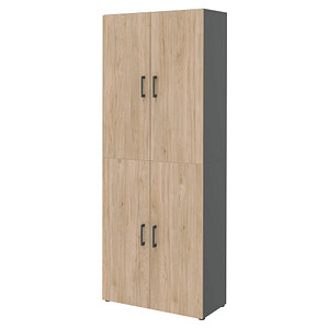 röhr Aktenschrank direct.office, 859H651000 hickory, anthrazit 5 Fachböden 80,0 x 33,5 x 212,5 cm von röhr