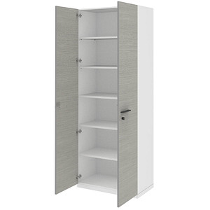 röhr Aktenschrank quantum, 180/D64/9020-39-R1 weiß, hellgrau 5 Fachböden 80,0 x 41,9 x 220,5 cm von röhr