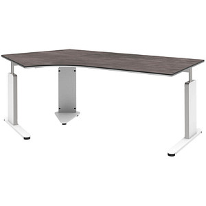 röhr Imperia höhenverstellbarer Schreibtisch quarzit Bogenform, C-Fuß-Gestell weiß 217,0 x 114,0 cm röhr Imperia höhenverstellbarer Schreibtisch quarzit Bogenform, C-Fuß-Gestell weiß 217,0 x 114,0 cm von röhr