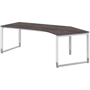 röhr Imperia höhenverstellbarer Schreibtisch quarzit Bogenform, Kufen-Gestell weiß 217,0 x 114,0 cm röhr Imperia höhenverstellbarer Schreibtisch quarzit Bogenform, Kufen-Gestell weiß 217,0 x 114,0 cm von röhr