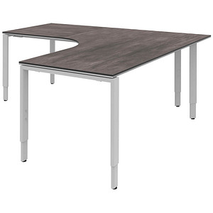 röhr Imperia höhenverstellbarer Schreibtisch quarzit L-Form, 6-Fuß-Gestell silber 180,0 x 80,0/200,0 cm röhr Imperia höhenverstellbarer Schreibtisch quarzit L-Form, 6-Fuß-Gestell silber 180,0 x 80,0/200,0 cm von röhr