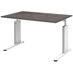 röhr Imperia höhenverstellbarer Schreibtisch quarzit rechteckig, C-Fuß-Gestell weiß 120,0 x 80,0 cm röhr Imperia höhenverstellbarer Schreibtisch quarzit rechteckig, C-Fuß-Gestell weiß 120,0 x 80,0 cm von röhr