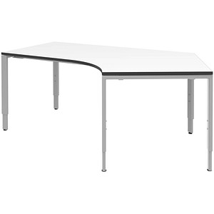 röhr Imperia höhenverstellbarer Schreibtisch weiß Bogenform, 4-Fuß-Gestell silber 217,0 x 114,0 cm röhr Imperia höhenverstellbarer Schreibtisch weiß Bogenform, 4-Fuß-Gestell silber 217,0 x 114,0 cm von röhr